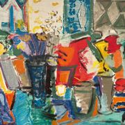 Large Original Swedish Oil on Canvas – “Still Life with Flowers” by Eric With (1916–2000) – Signed – Vintage & Framed – 89×70.5cm
