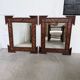 Pair of wooden mirrors in tramp art style