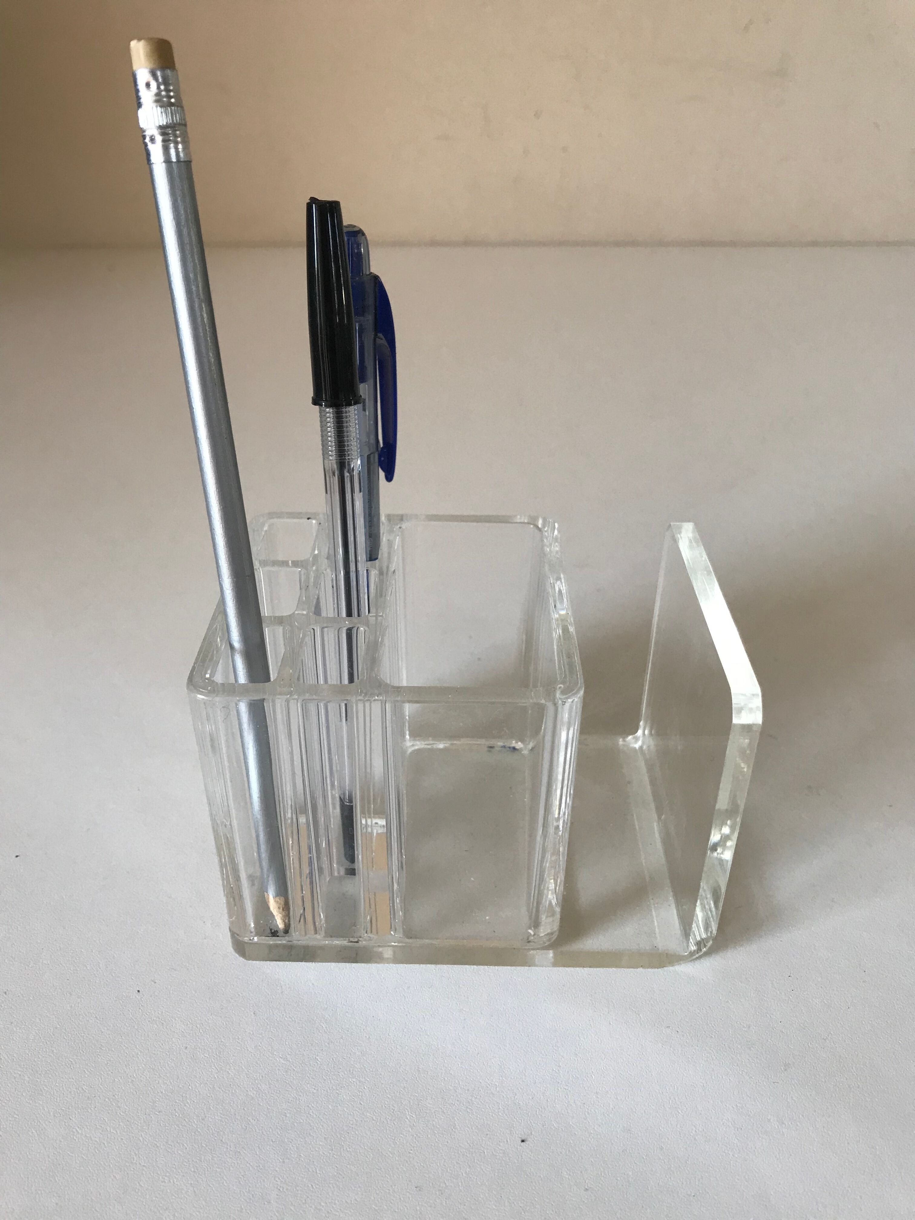 Vintage plexiglass pencil jar design 70 years