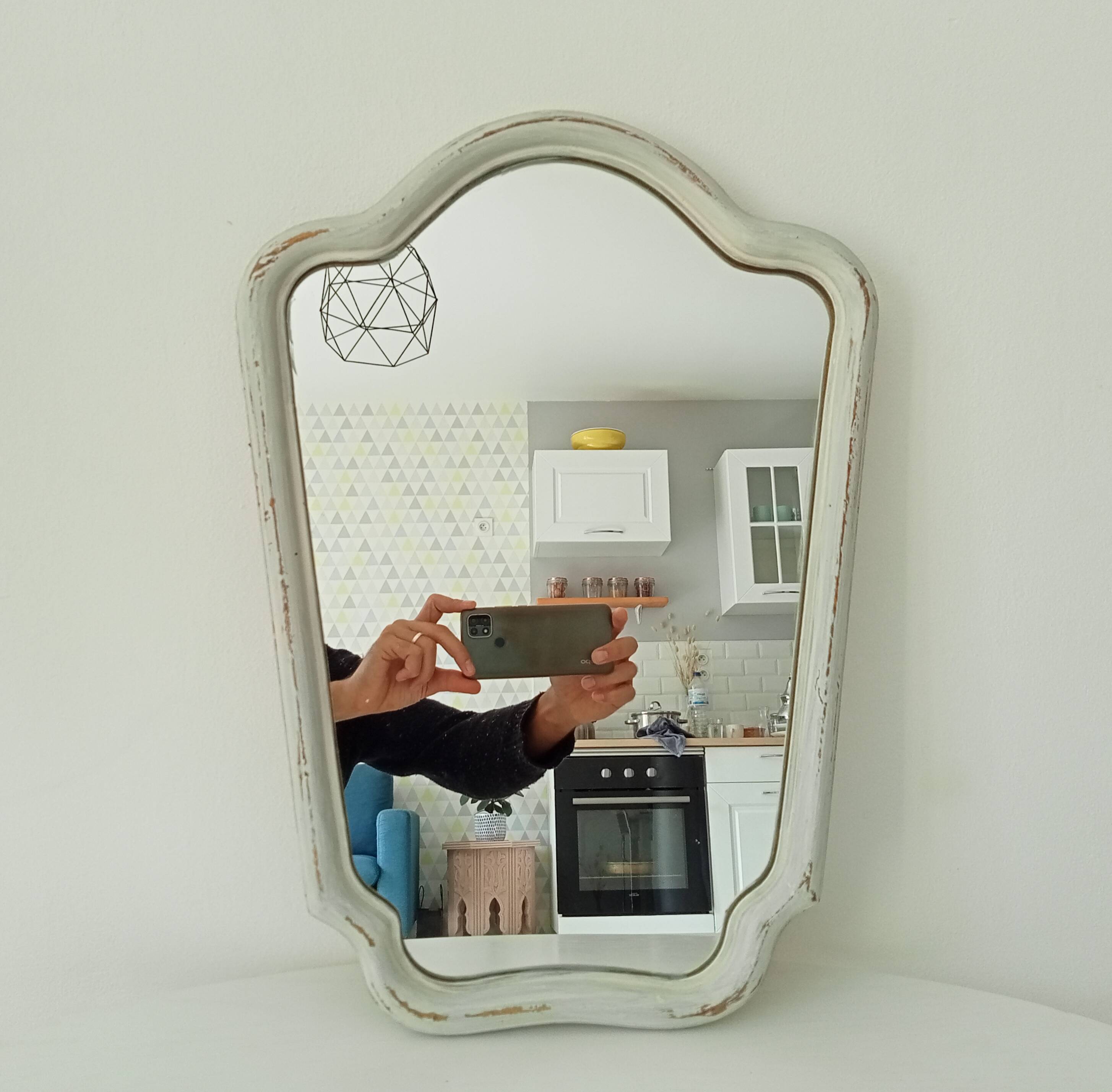 Vintage mirror in wood and stucco 48.5cm*38.5cm