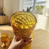 Vintage amber glass aperitif service – complete set – 1960s/70s