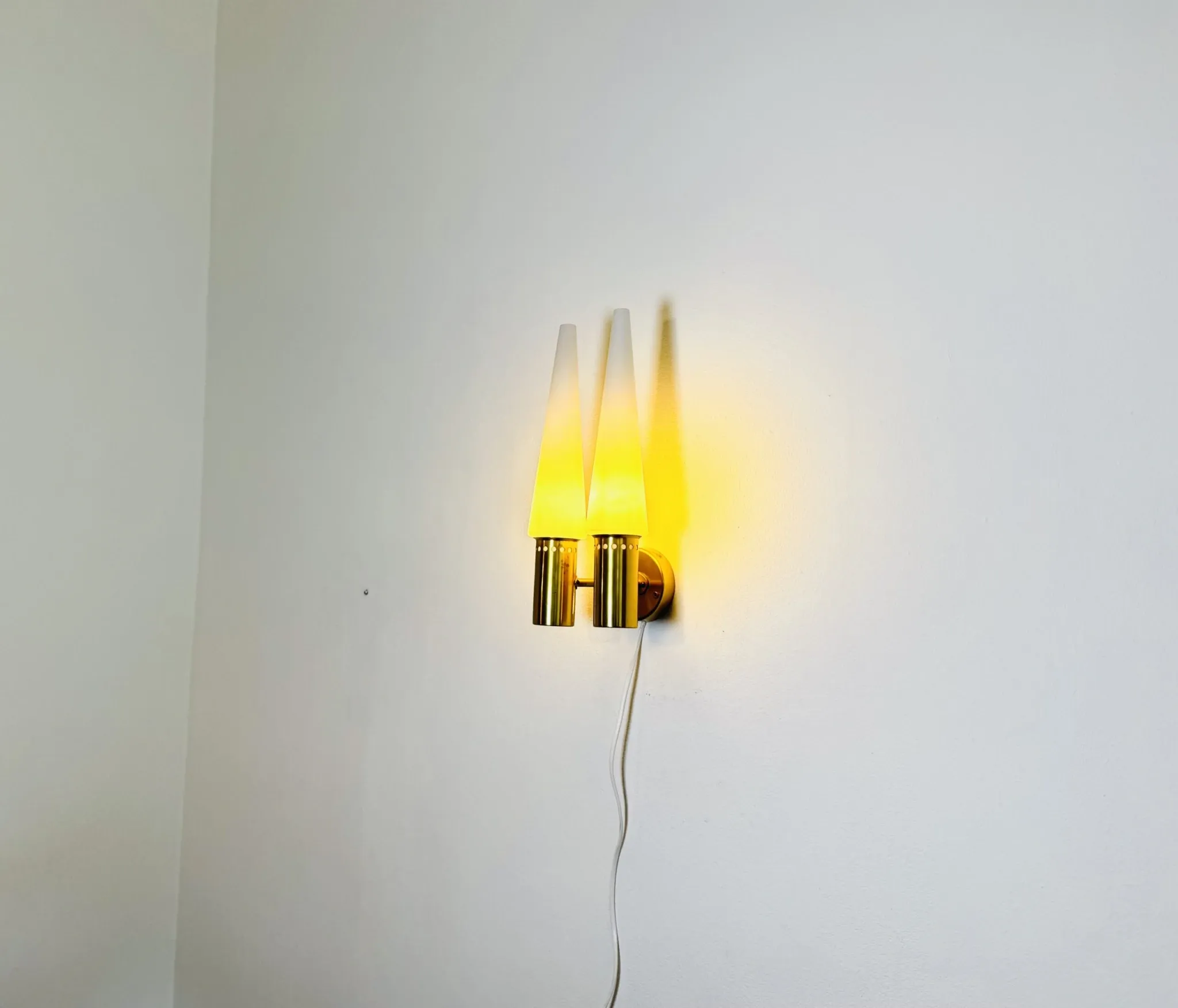 Brass Coloured Double Wall Lamp By Hans-Agne Jakobsson For Markaryd, Sweden, 1960'S