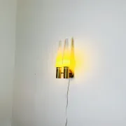 Brass Coloured Double Wall Lamp By Hans-Agne Jakobsson For Markaryd, Sweden, 1960'S