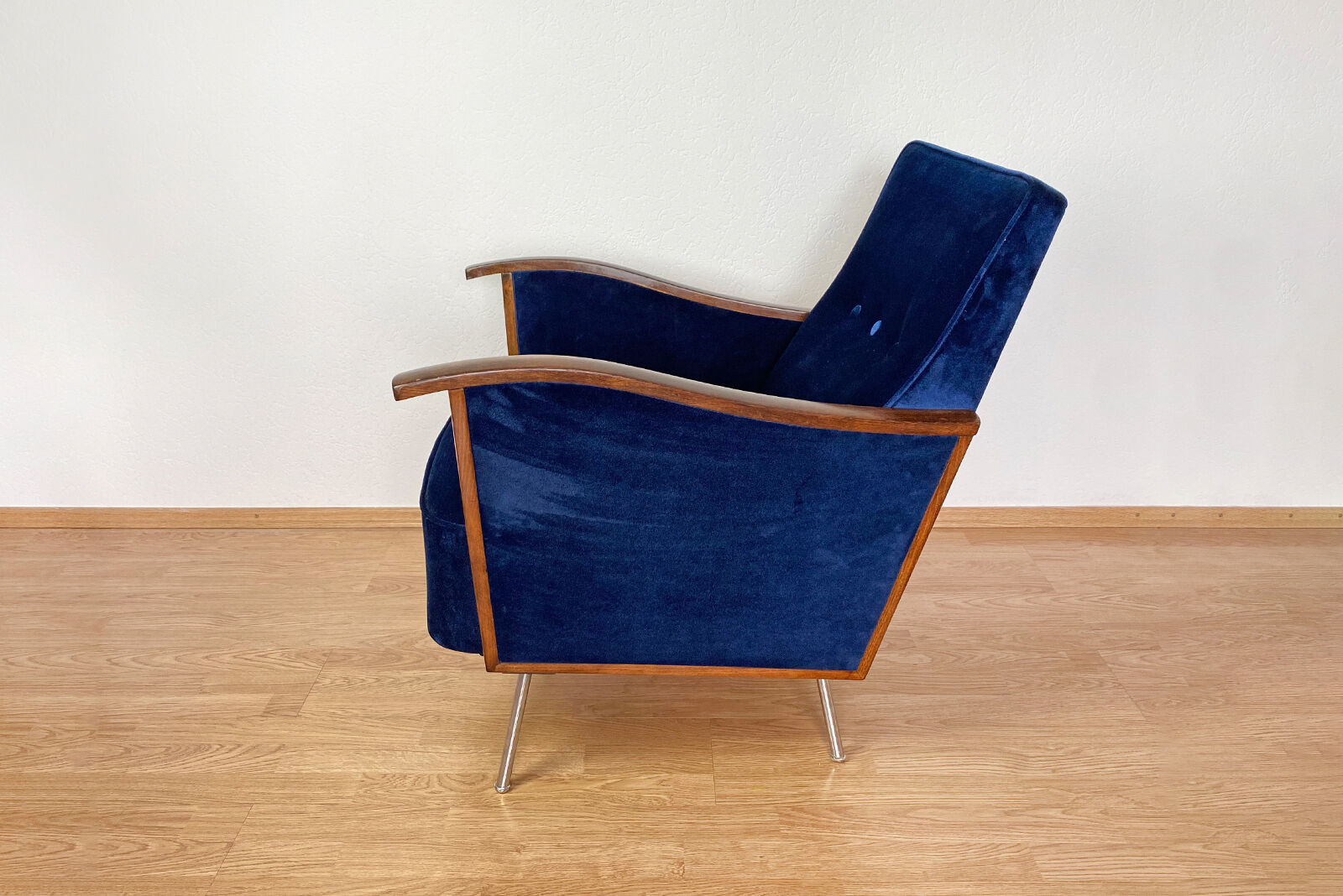 Restored Bauhaus Tubular Armchair Pair From 60's / Set Of 2 / Renovated / Chair / Furniture / Velvet