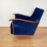 Restored Bauhaus Tubular Armchair Pair From 60's / Set Of 2 / Renovated / Chair / Furniture / Velvet