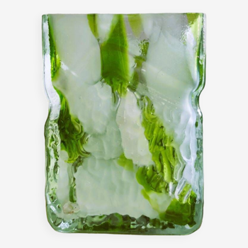 Portuguese green  glass vase by Marinha Grande