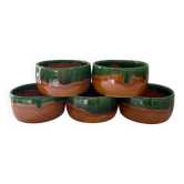 Set of 5 two-coloured ramekins