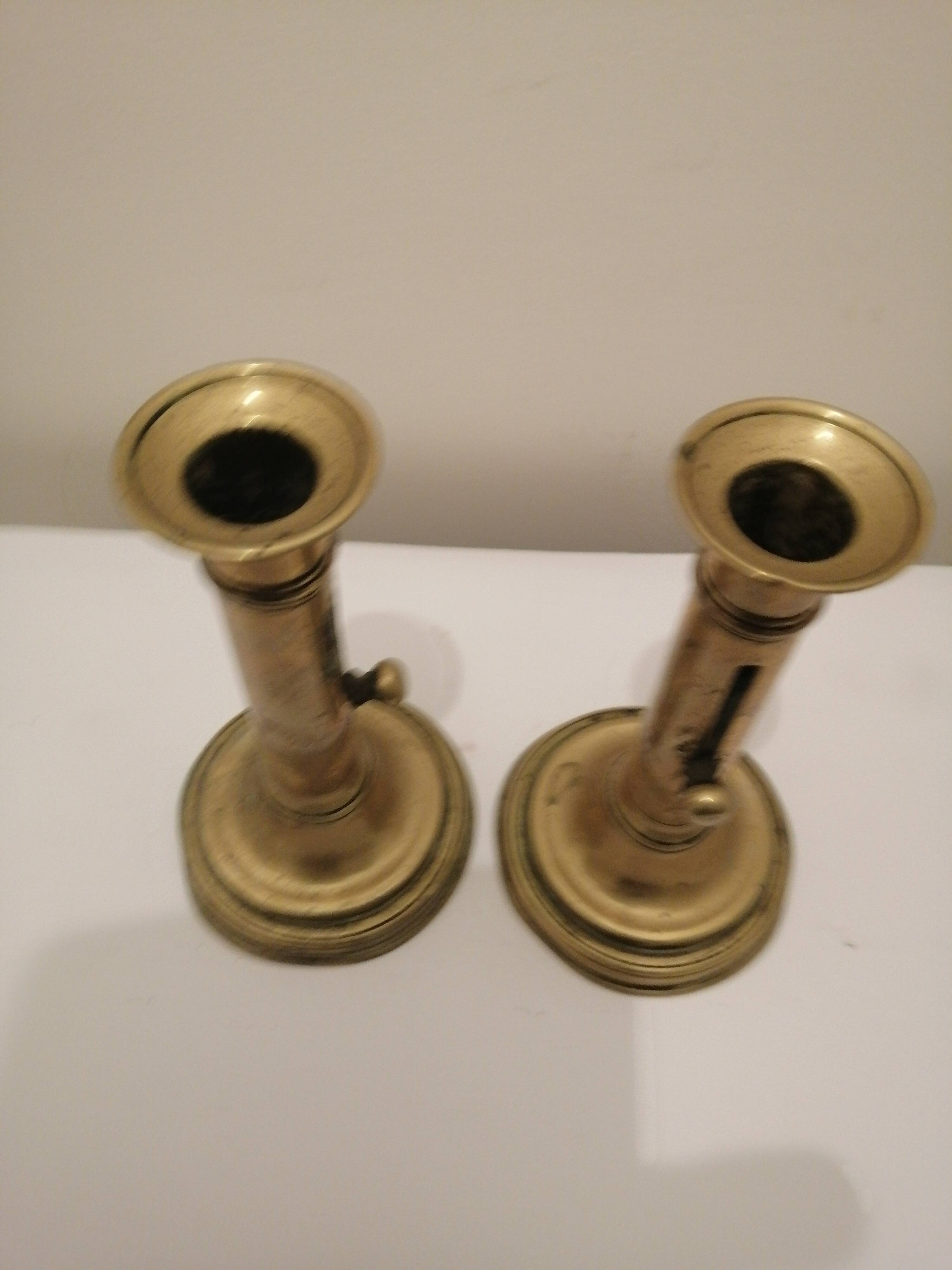 Two vintage copper candle holder