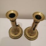 Two vintage copper candle holder