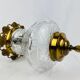 Suspension lantern in gilded bronze and engraved glass, Louis XVI style.