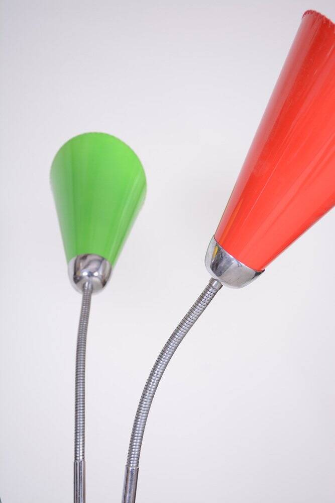 Mid-Century Chrome-Plated Steel Floor Lamp attributed to Napako, 1950s