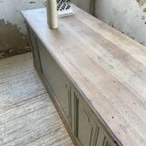 XXL walnut trade counter with multiple drawers