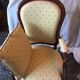 Louis Philippe style XIX century armchair with a violet backrest.