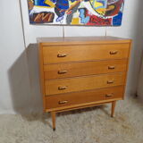 Vintage chest of drawers from the 60s honey color