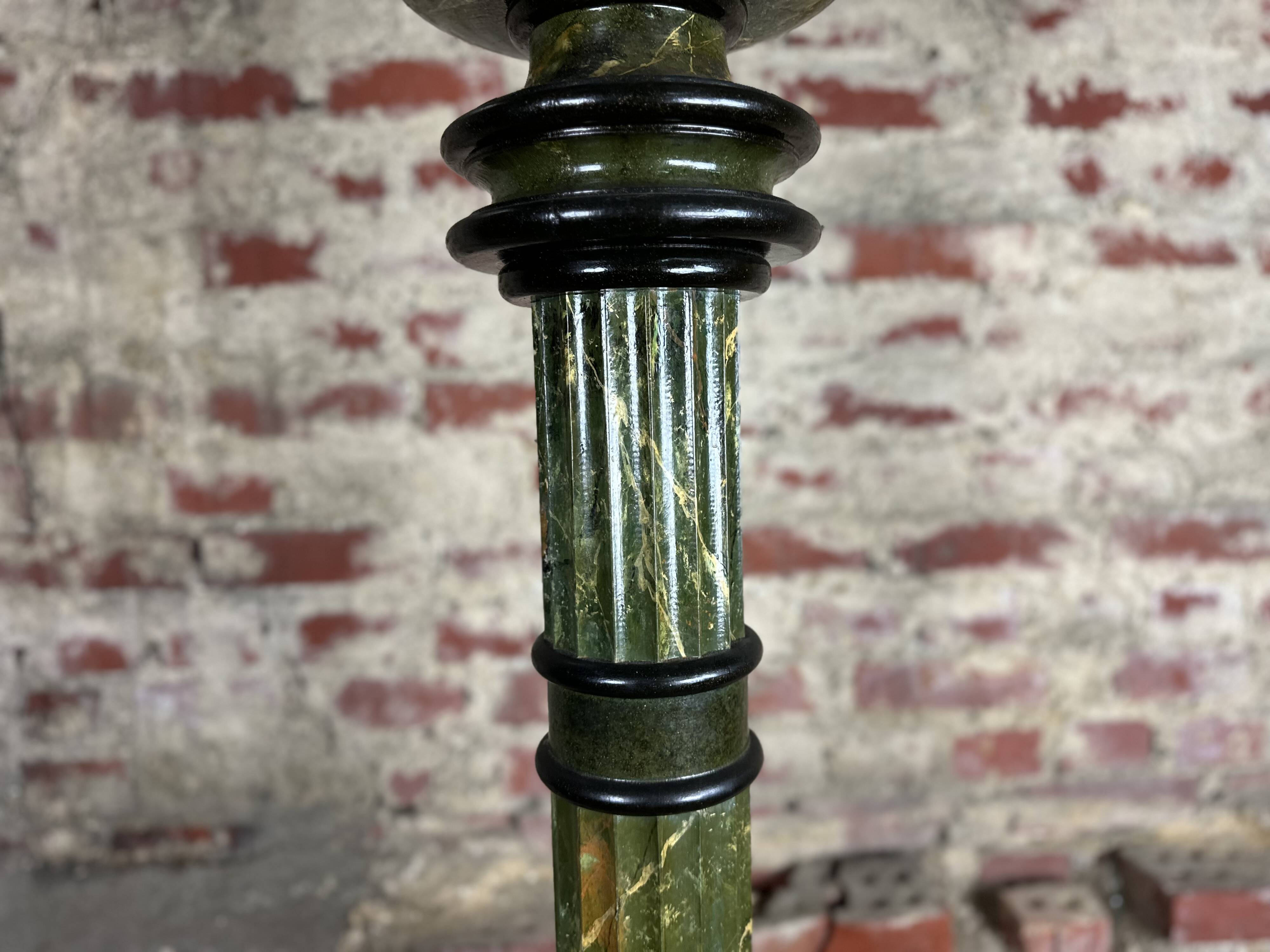 Louis XVI style carved wooden halogen column