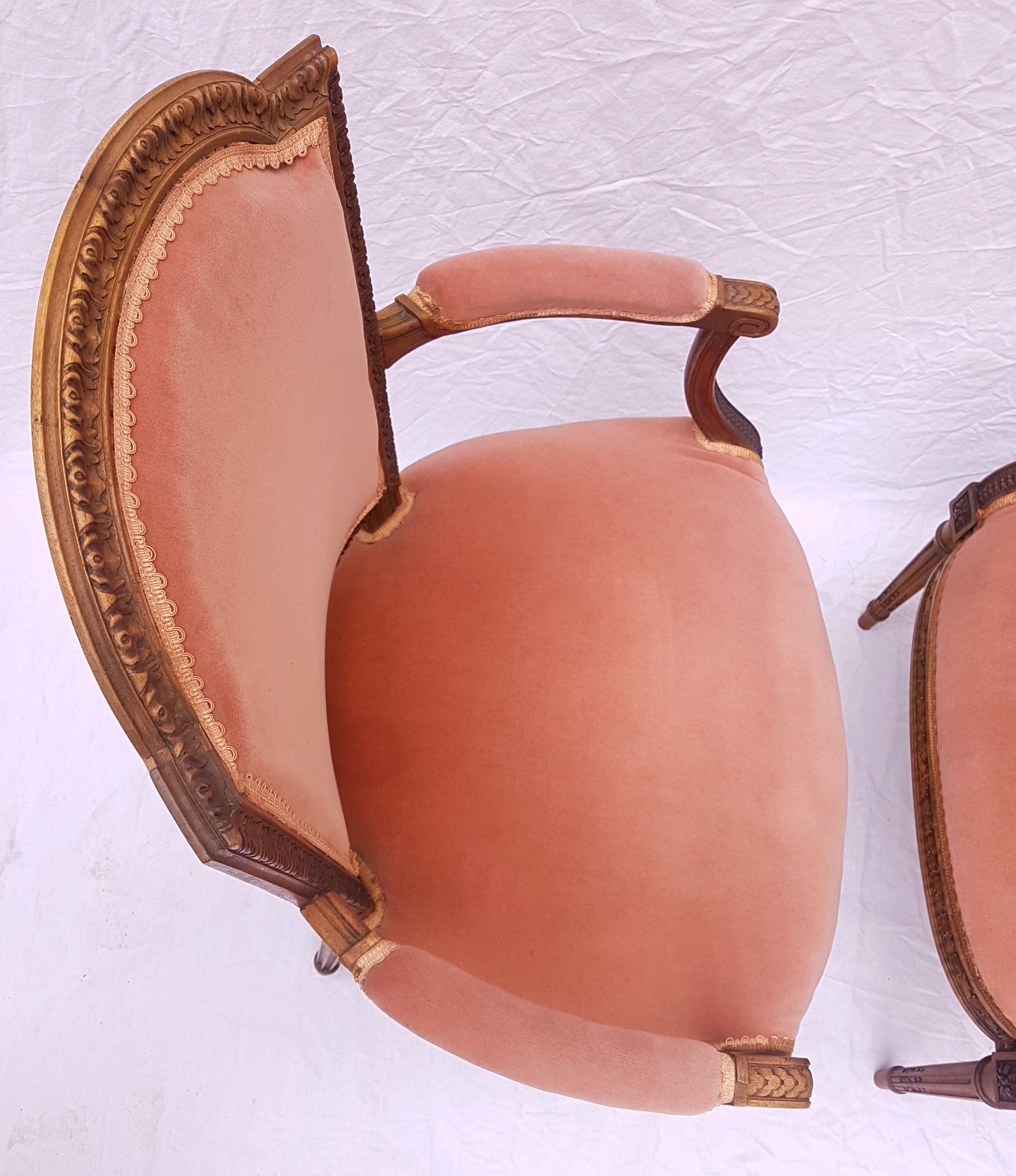 Pair of Louis XVI-style convertible armchairs