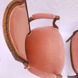 Pair of Louis XVI-style convertible armchairs