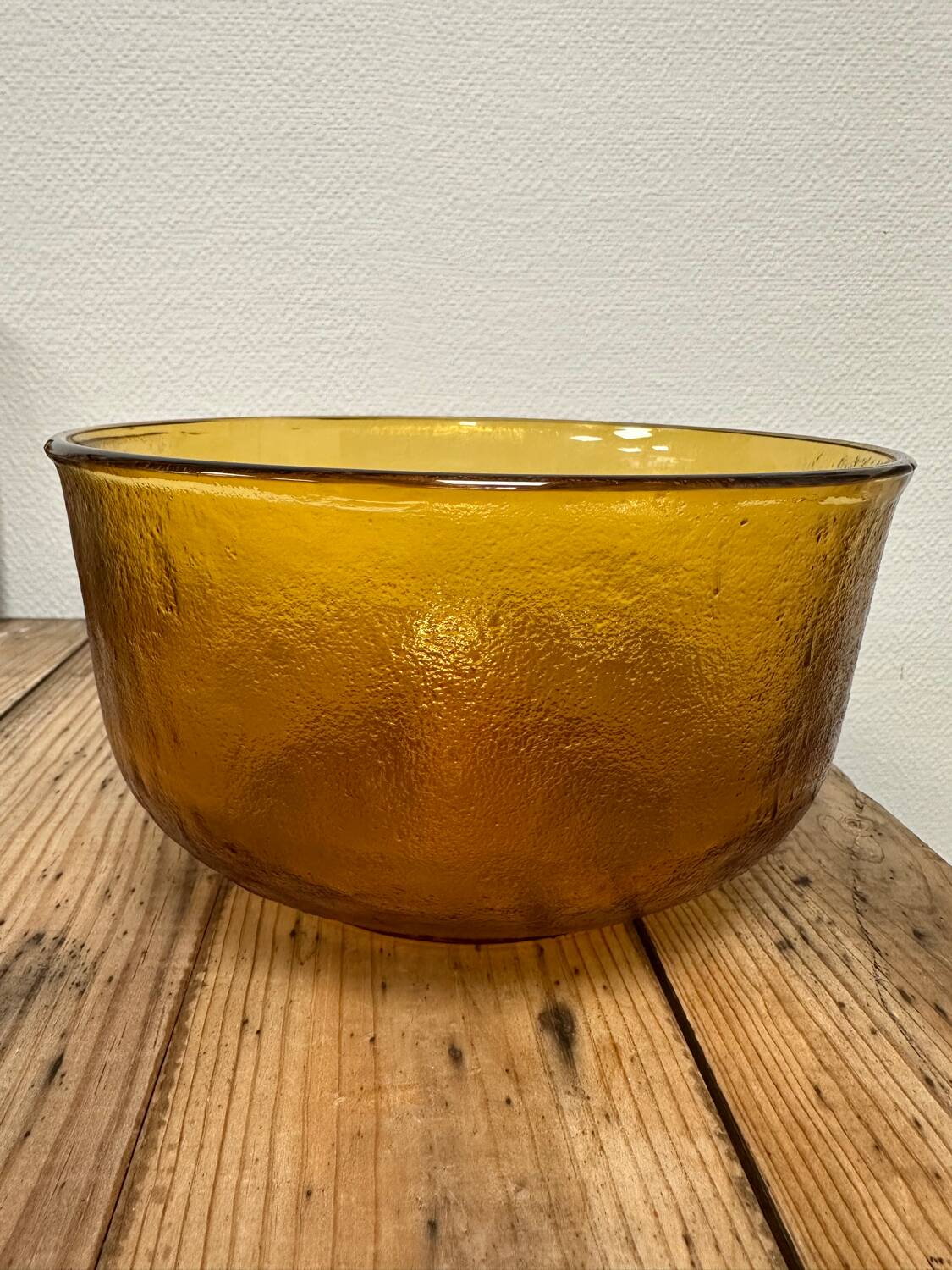 Vintage amber granite glass salad bowl