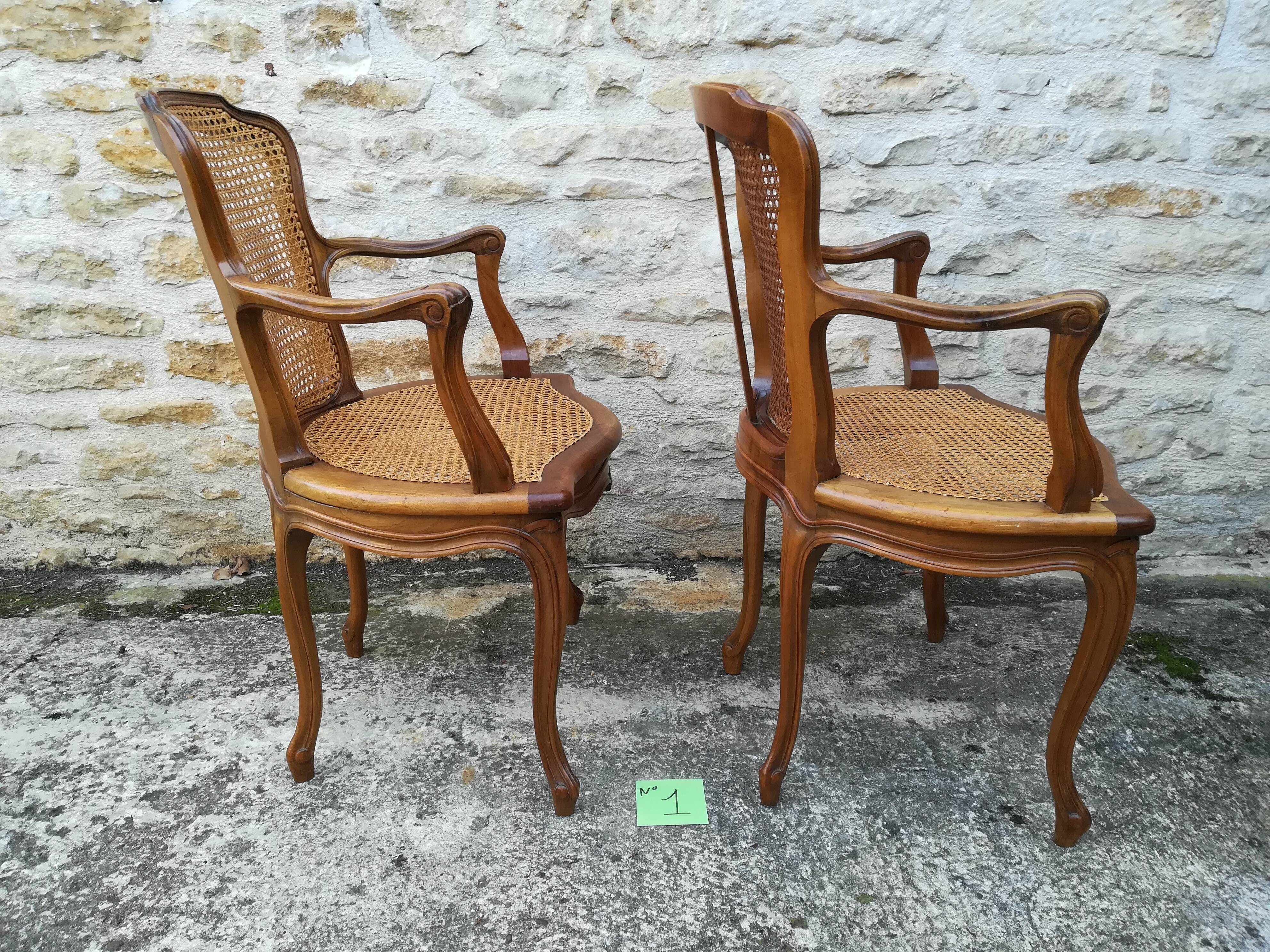 Louis xv style canne chairs