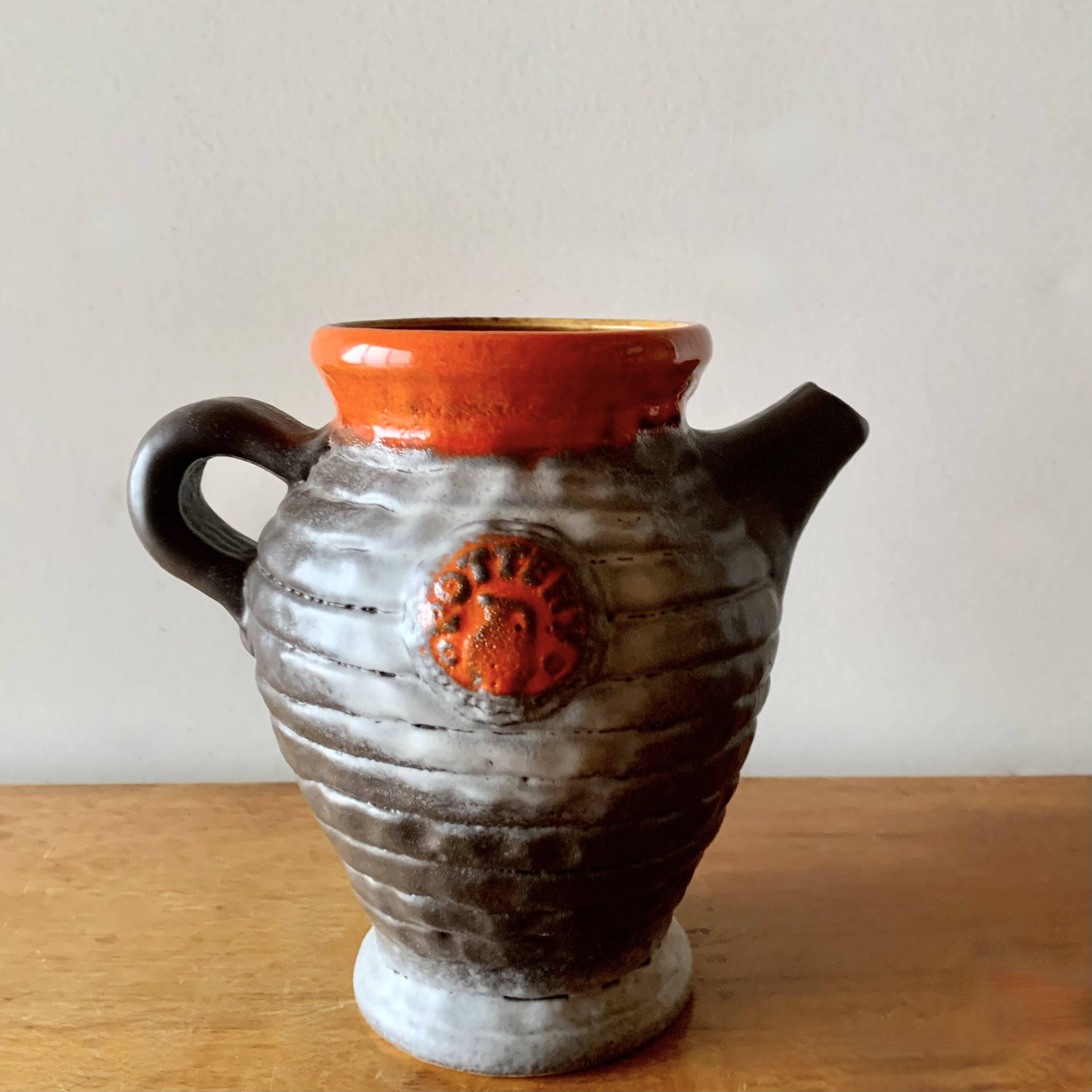 Bay Keramik - Vintage West Germany Vase or Pitcher - Model 89-20 - - Fat Lava