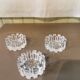 Trio of vintage crystal candlesticks