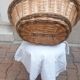 Oval basket woven wicker and hazel