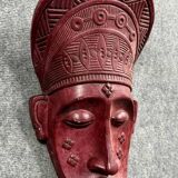 Masque tutsi en plâtre des années 1950 signé Gorza (A)