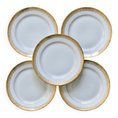Decorative plates with fine gold in Limoges porcelain by Peconnet.