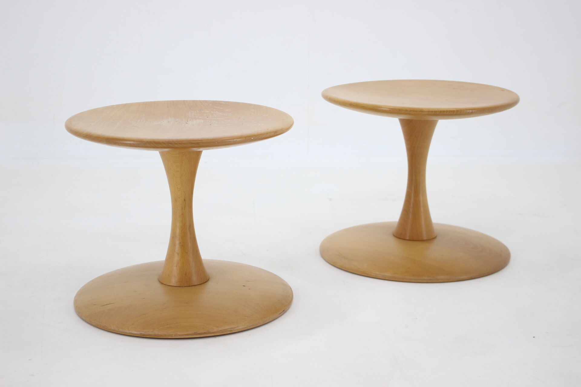 Pair of Nanna Ditzel Beech Stools by Kolds Savværk, Denmark 1960s