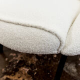 Mid century white boucle armchair 1950's