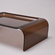 Smoked plexiglass bed tray, circa 1970