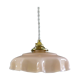 Pale pink opaline hanging lamp delivered with cable and new brass socket
