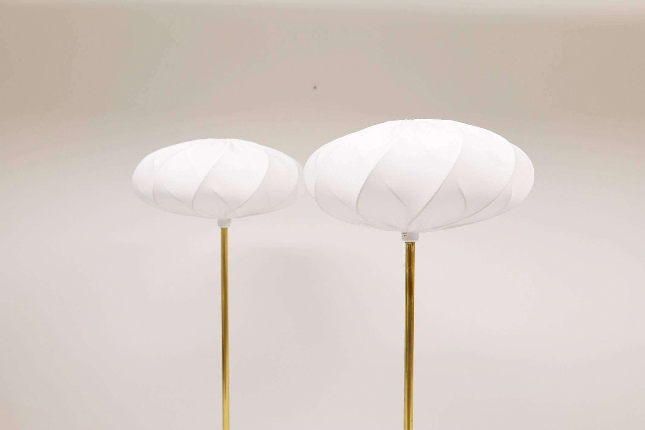 Modern Scandinavian floor lamps in brass "ENCO", Sweden, 1970s