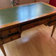 Napoleon Empire style wood and green leather desk 4 drawers 2 sliding shelves