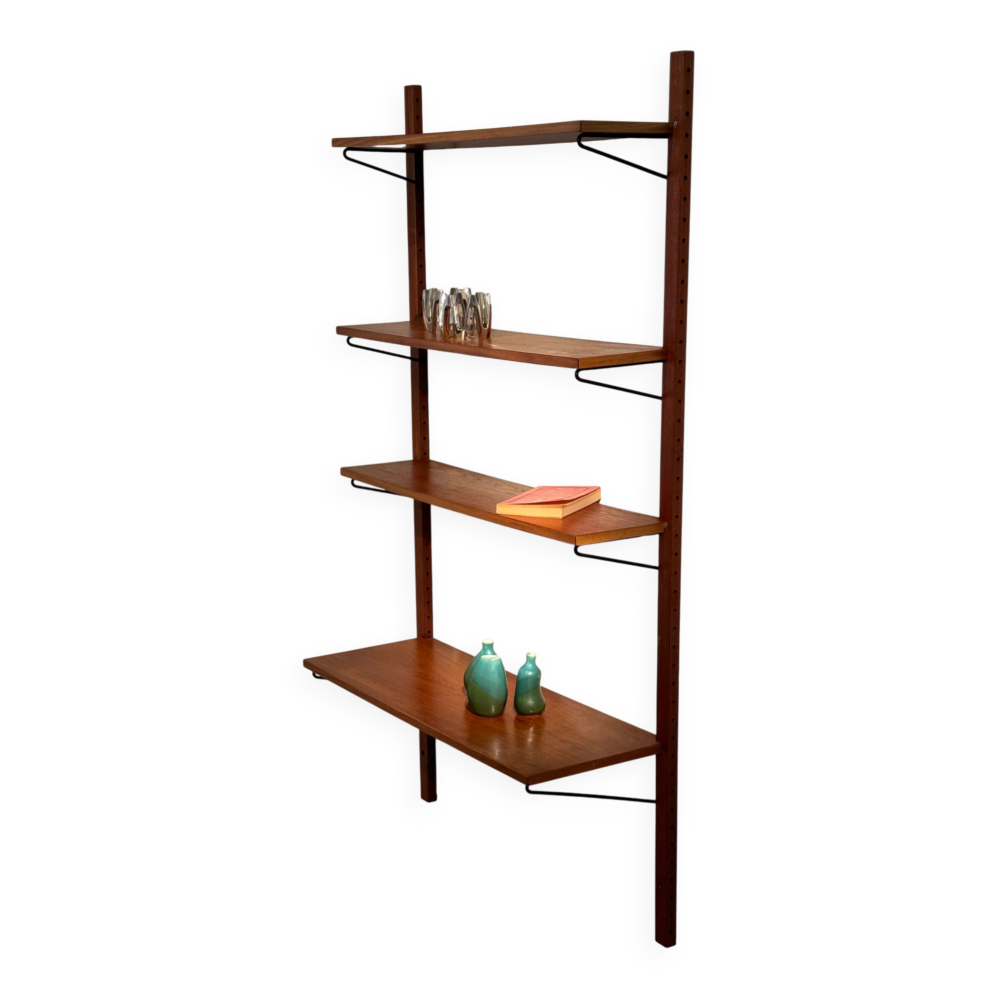 Vintage Scandinavian wall library in teak "Lisbet"