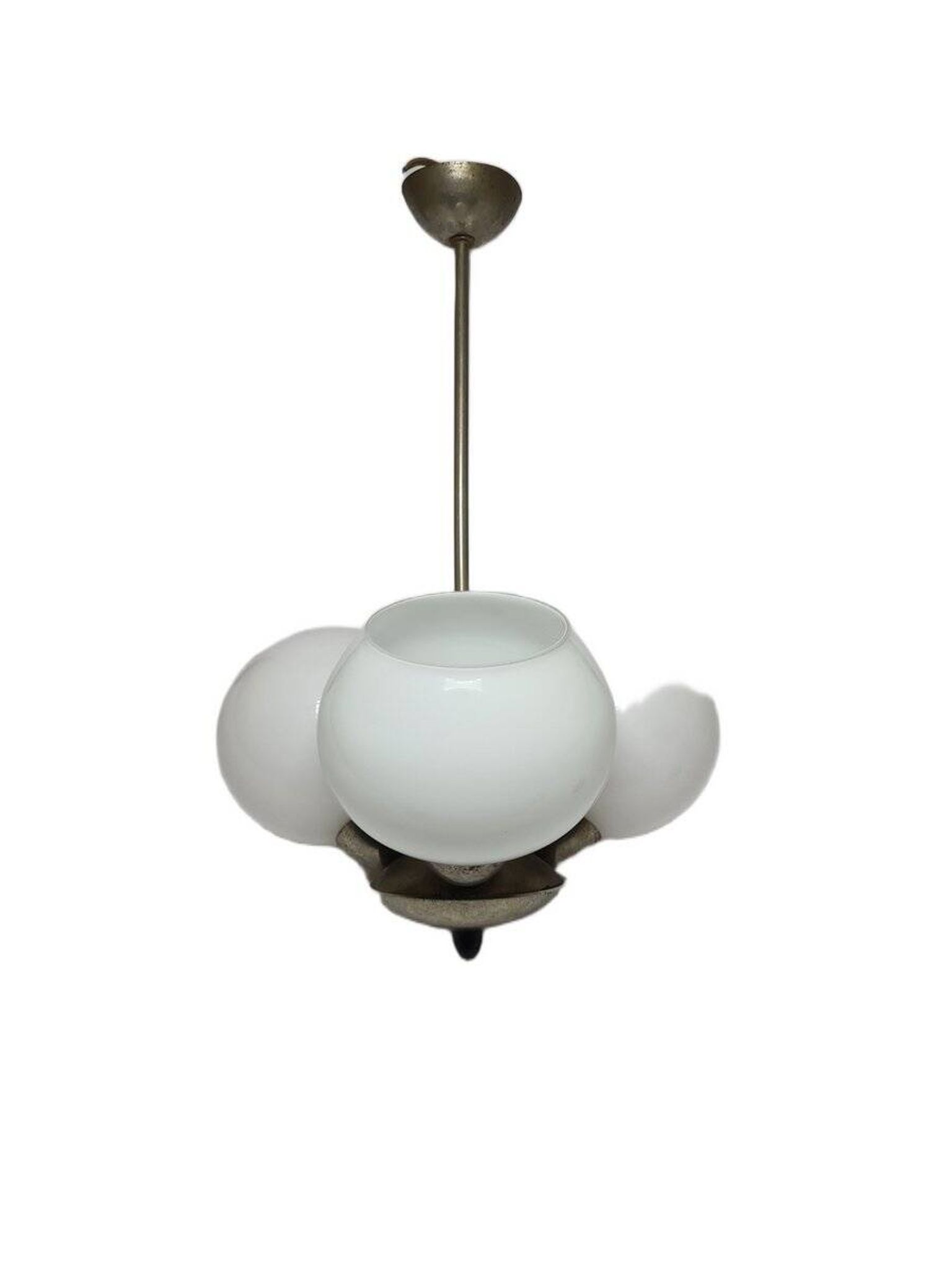 Chandelier en verre Art Déco, Pologne, années 1970