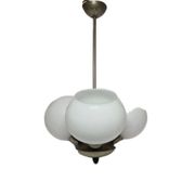 Chandelier en verre Art Déco, Pologne, années 1970