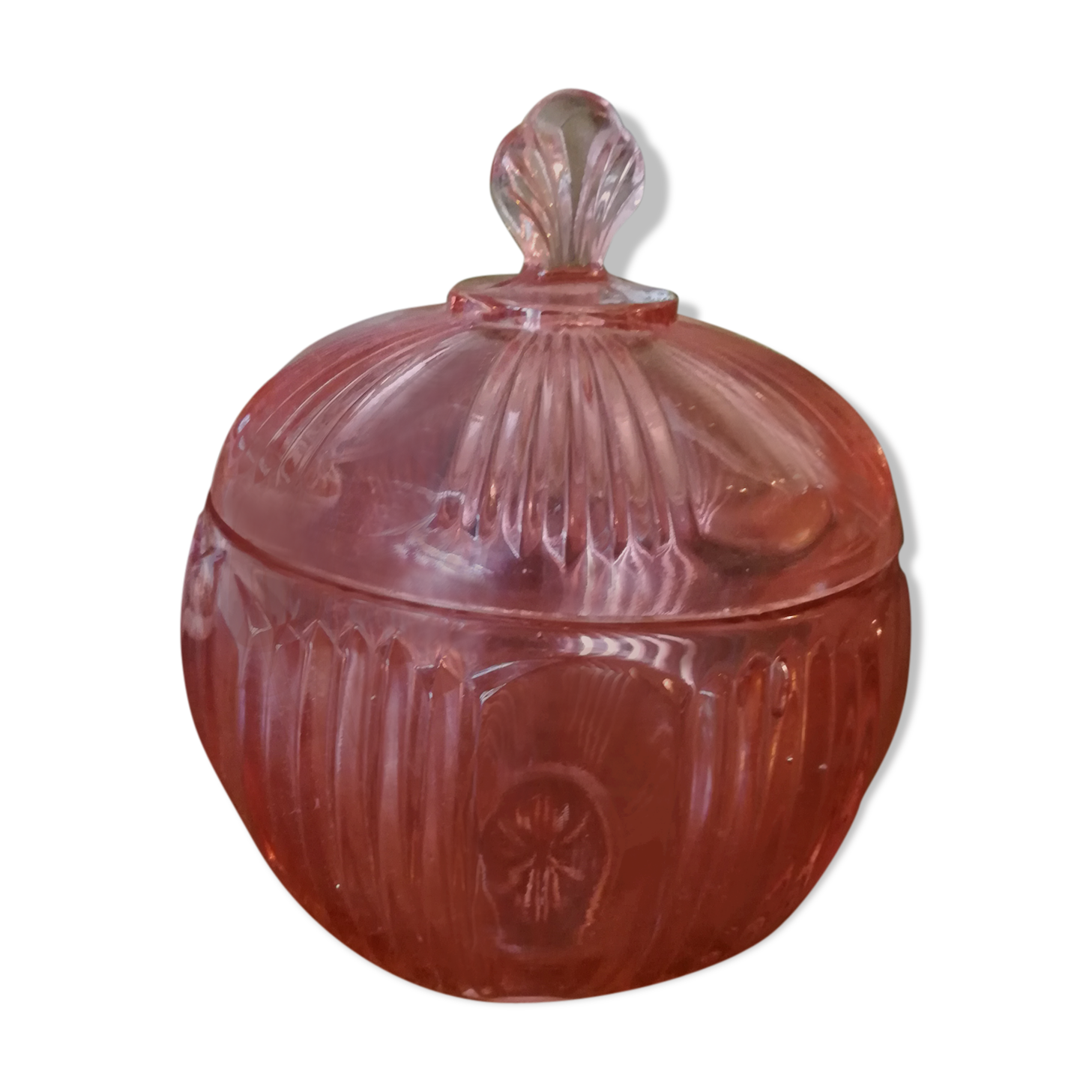 Bonbonnière glass old rose