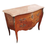 Old louis xv style marquetry chest of drawers