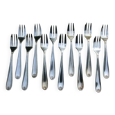 Christofle marot coquille - 12 fourchettes à gâteau en métal argenté