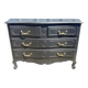 Louis XV style black lacquered chest of drawers with four drawers.