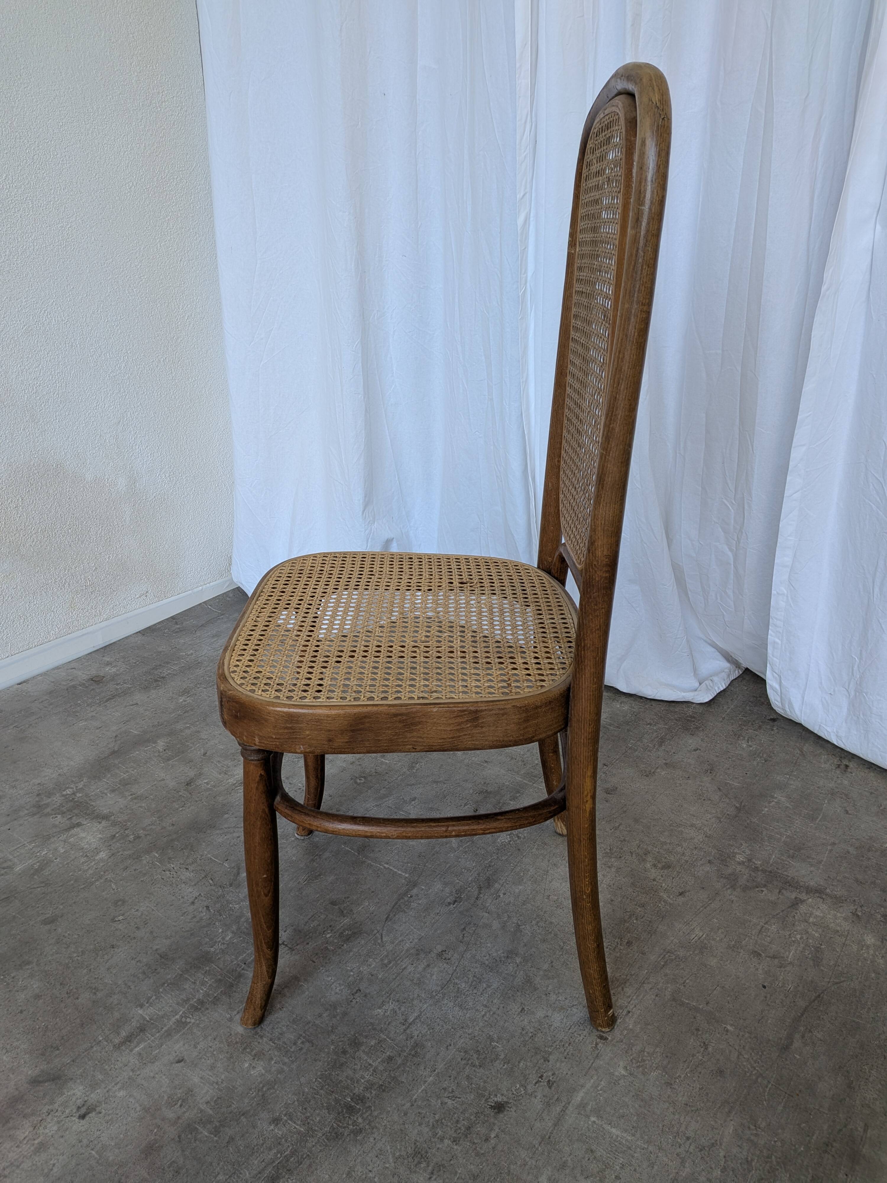 Vintage High Back Bentwood Cane Dining Chair / Thonet Style / Torn Seat