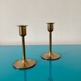 Pair of Scandinavian brass candle holders