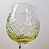 7 Antique chiseled crystal wine glasses from Ouraline