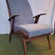 Scandinavian armchair in wood and fabric from the 50s