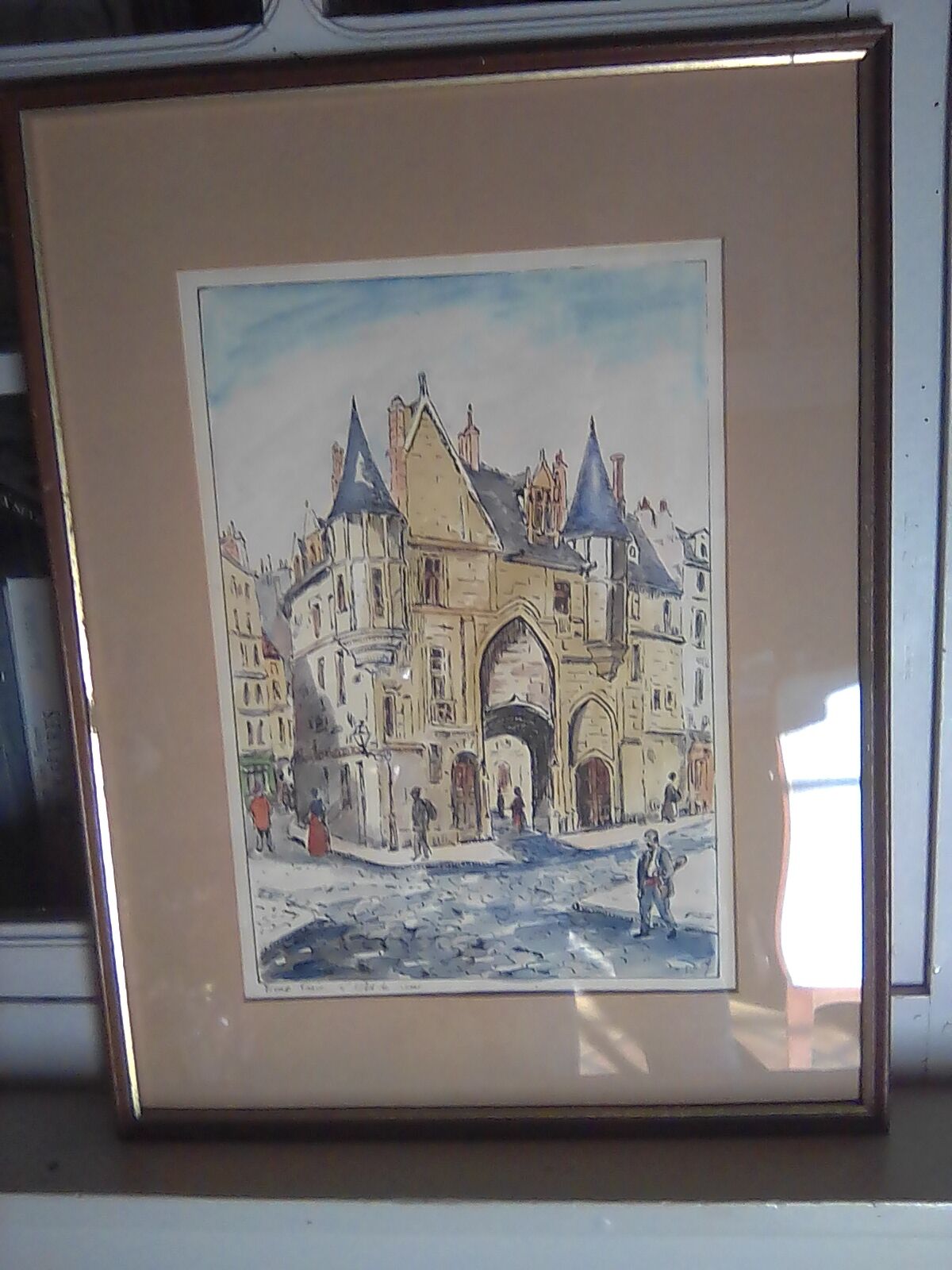 Watercolour drawing of Old Paris, ' Hôtel des Sens '
