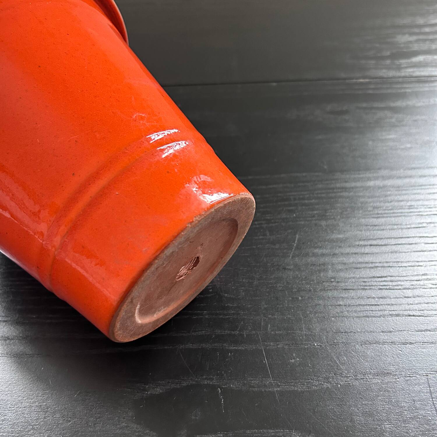 Vintage orange flowerpot