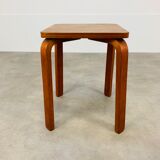 Scandinavian curved wood stool 50s
