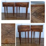 Paire chevets bois placage remarquable années 60