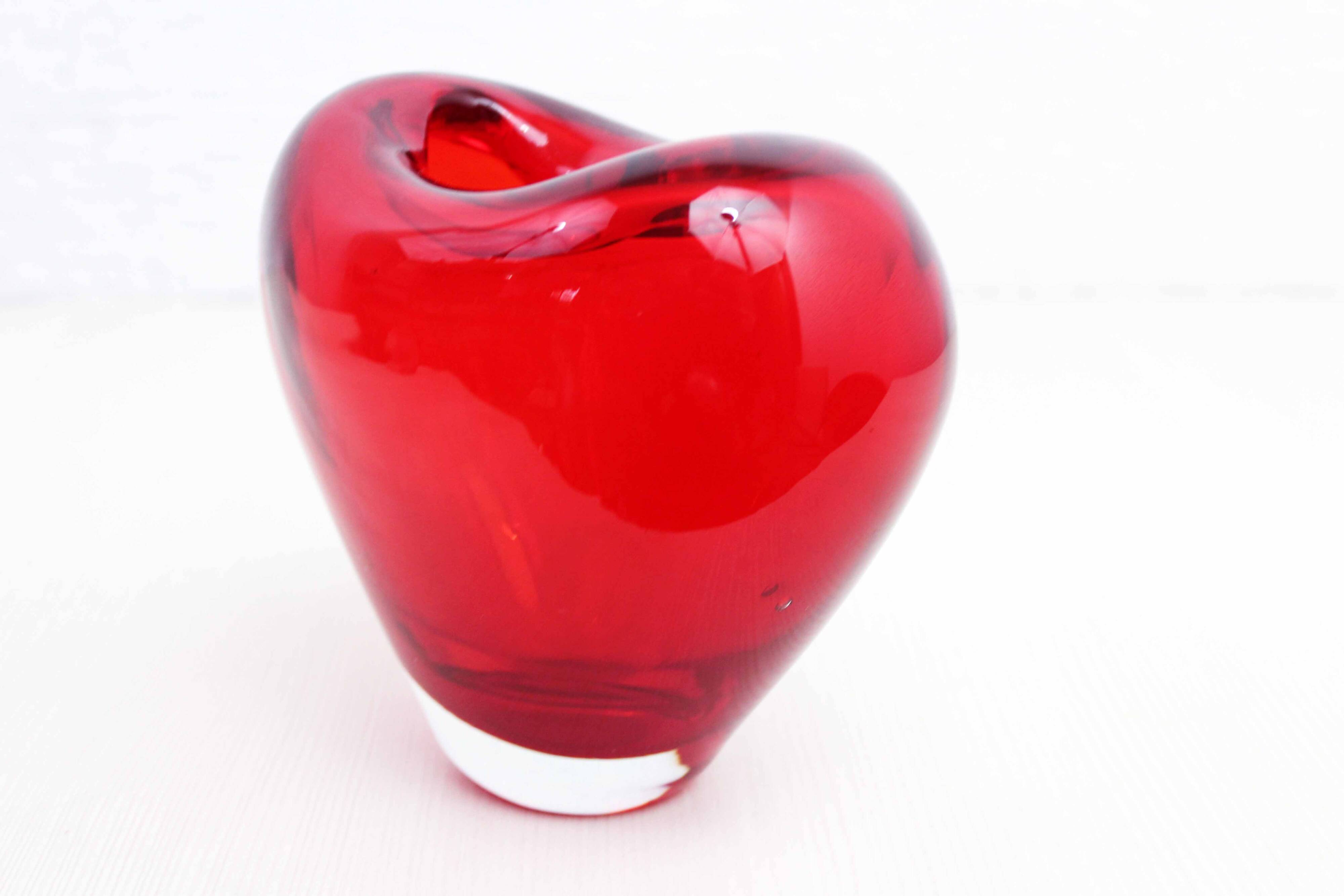 Vintage red glass vase